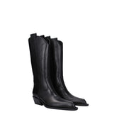 Black Leather High Heel Boots